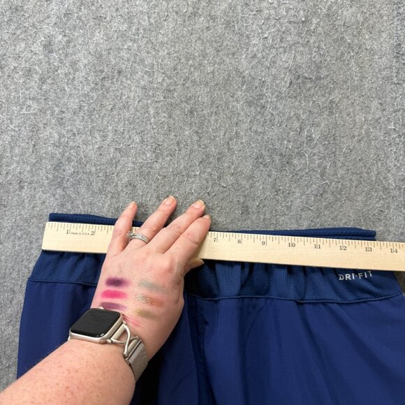 Nike Running Track Pants Men M Blue 30" DRI-FIT Ankle Zip Stretch 905067 - Picture 10 of 16